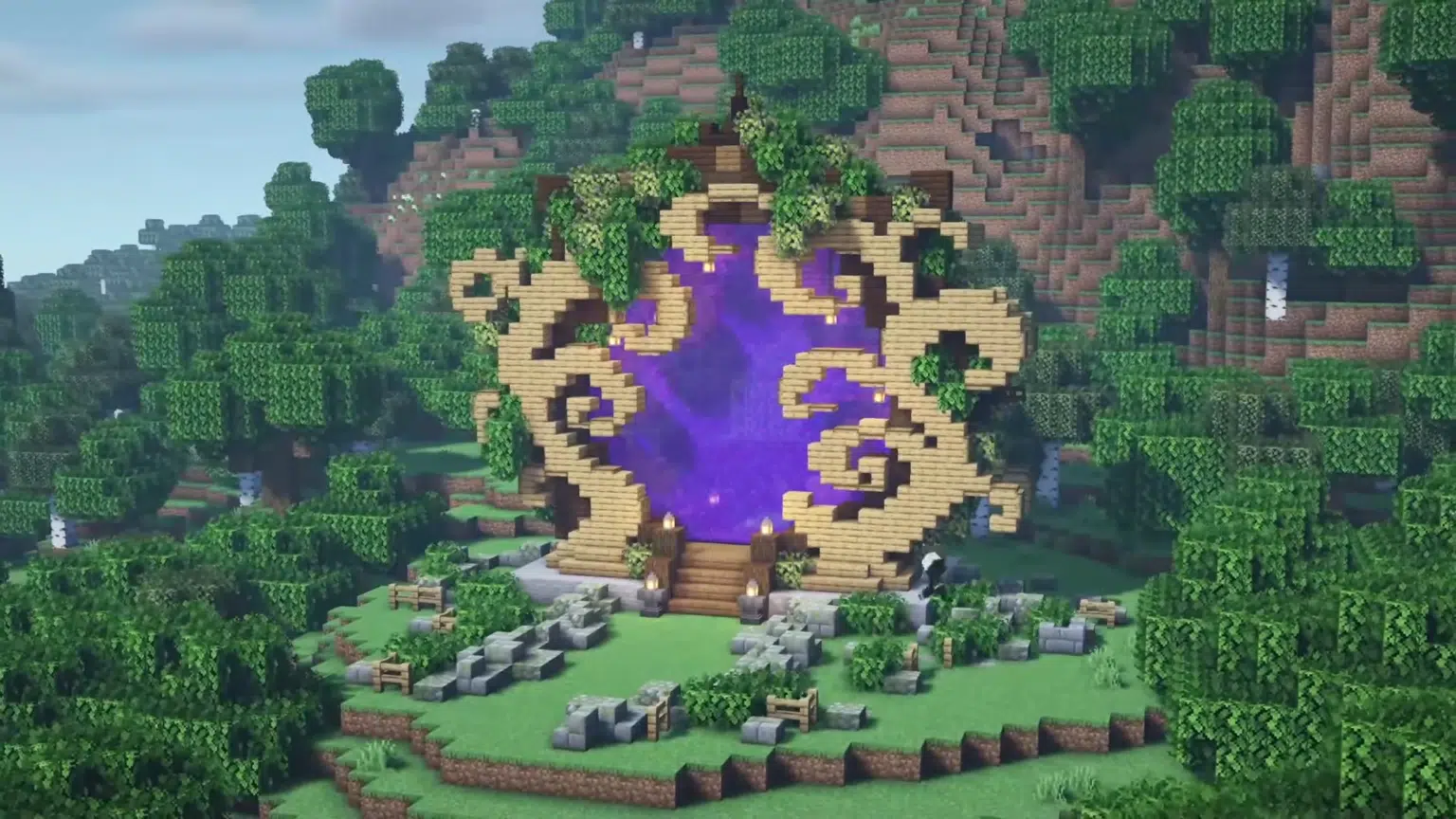 Minecraft how to build an awesome nether portal fantasy nether portal