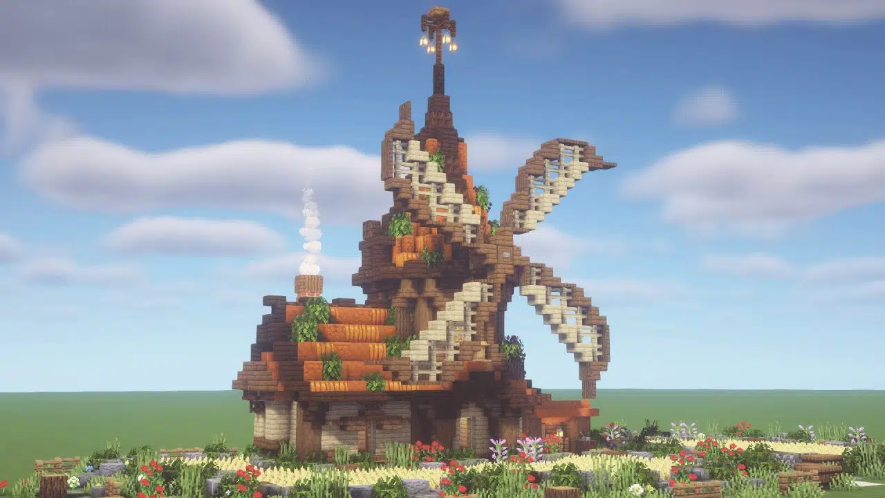 Fantasy minecraft windmill farmhouse.png