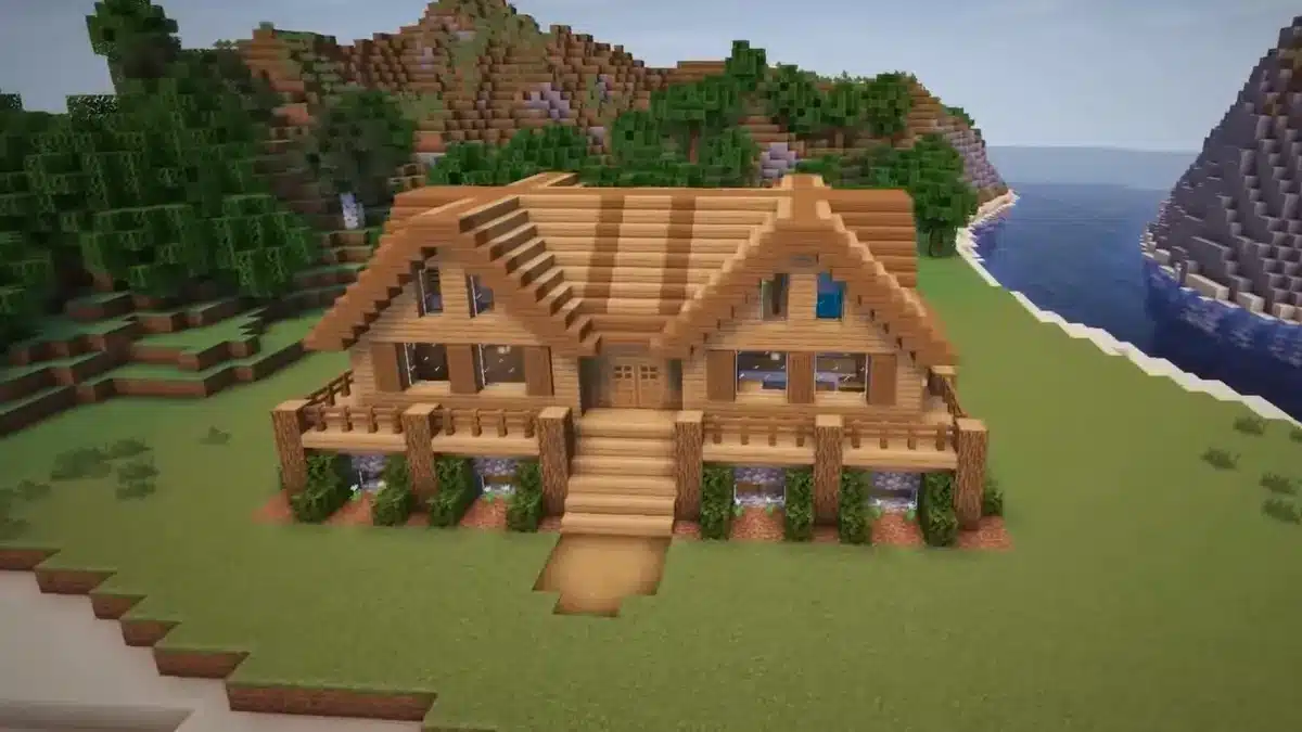 Minecraft house ideas wooden cabin