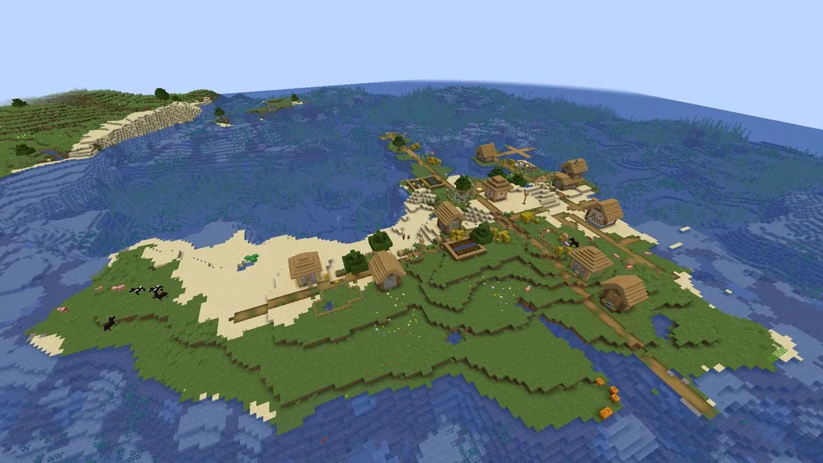 Top best minecraft seeds island village spawn 1.jpg
