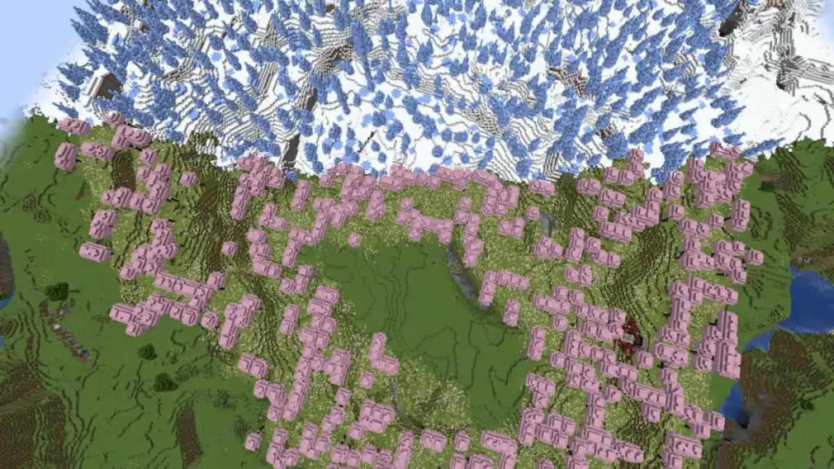 Minecraft 1.20.1 seeds cherry grove and ice spikes.jpg