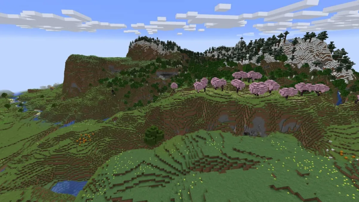 Minecraft 1.20.1 seeds snowy cherry hills.jpg