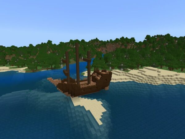 Minecraft beach seeds beached ship.jpg