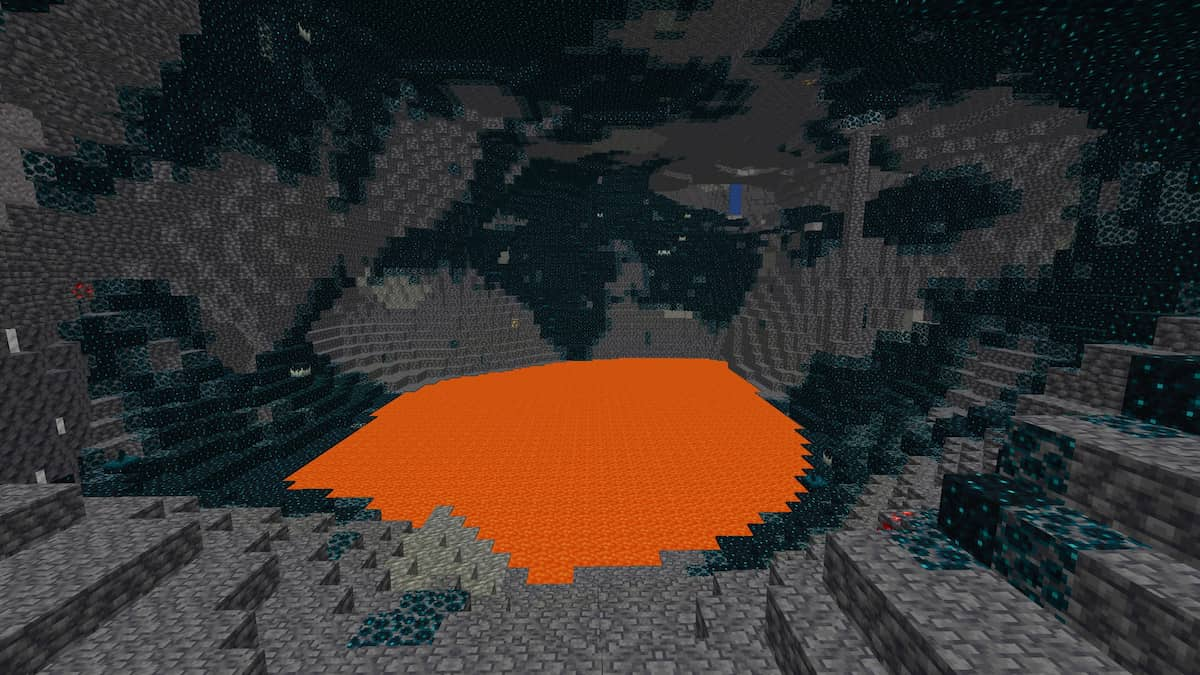 Minecraft best deep dark seeds deep dark lava lake.jpg