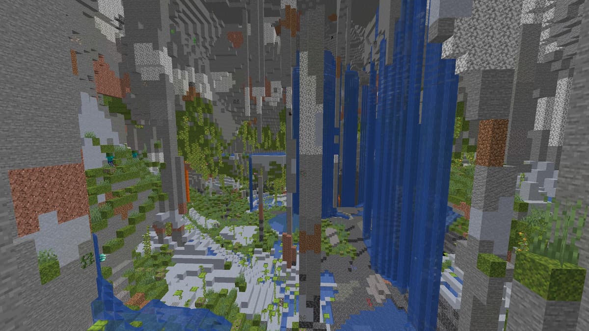 Minecraft best lush cave seeds lush waterfalls.jpg