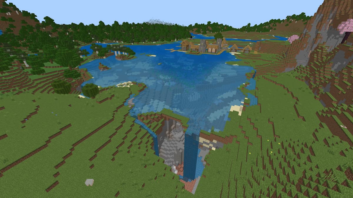 Minecraft cave seeds lakebed cavern.jpg