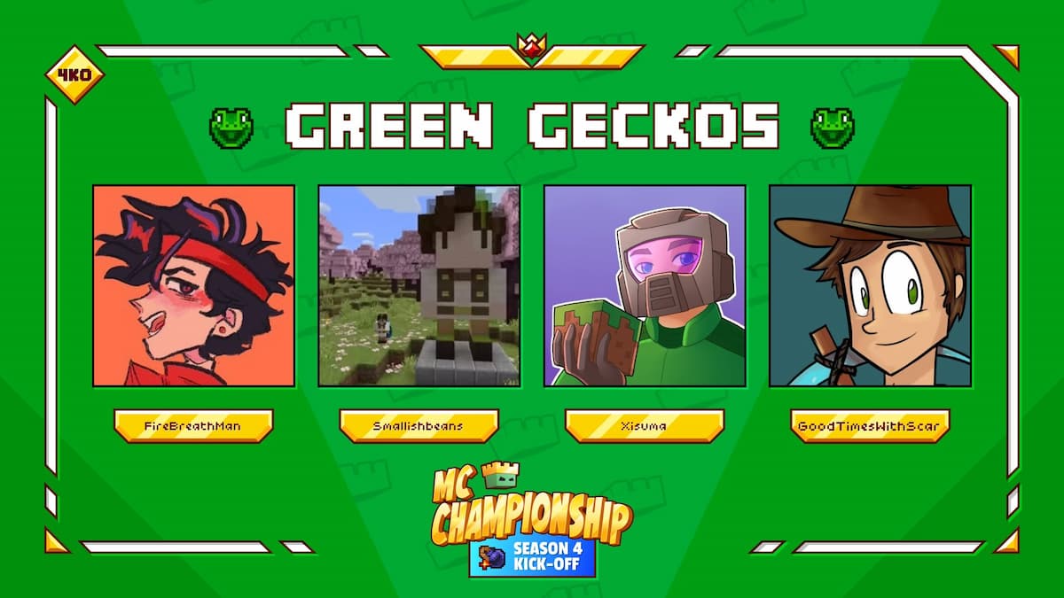 Команда Green Geckos на 4 сезон чемпионата MC.