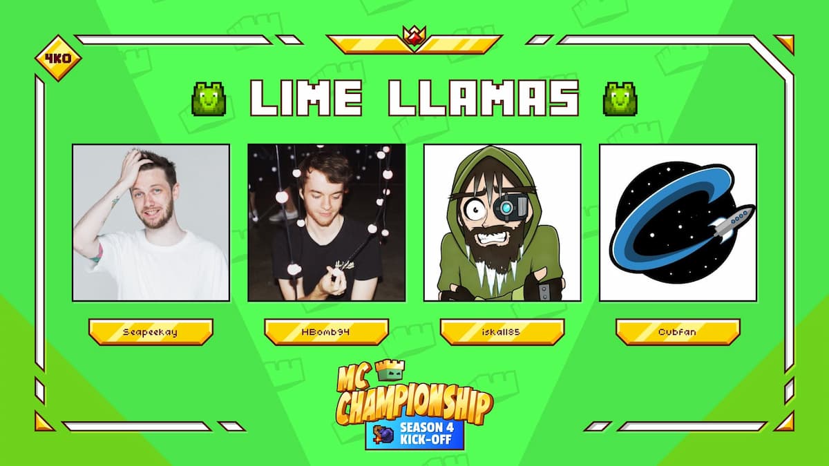 Команда Lime Llamas в 4 сезоне чемпионата MC.